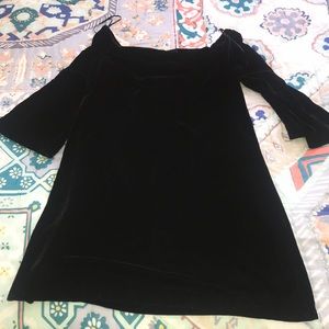 Zara basic black off the shoulder dress.